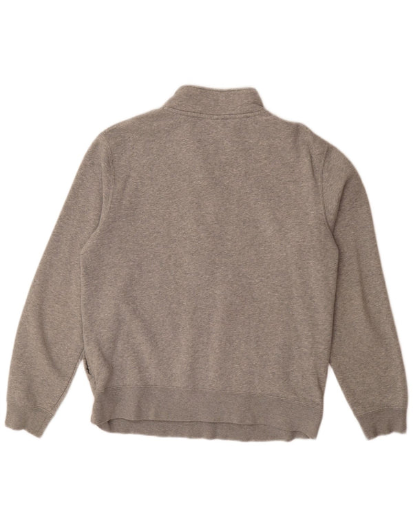 Мужской свитшот с воротником на молнии NIKE, большой серый хлопковый джемпер