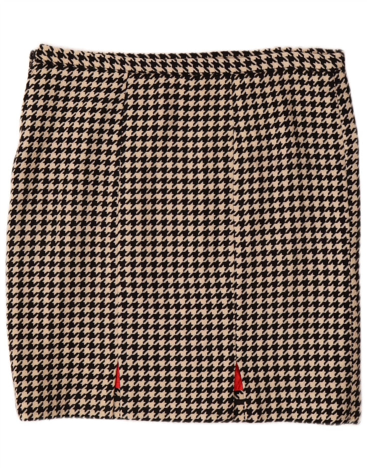 ВИНТАЖНАЯ женская прямая юбка W36 XL, черная с узором "гусиные лапки"