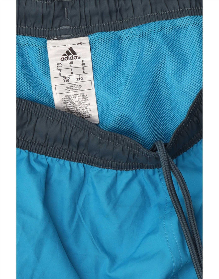 Мужские спортивные шорты Adidas с графическим рисунком, большие синие полиэстер с цветными блоками