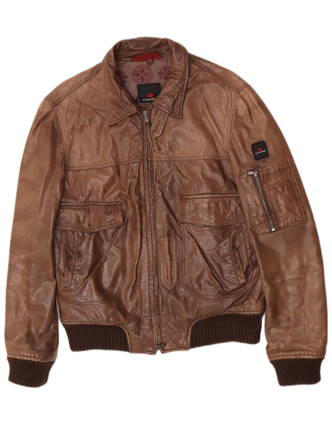 Мужская кожаная куртка Canadiens IT 48 Medium Brown
