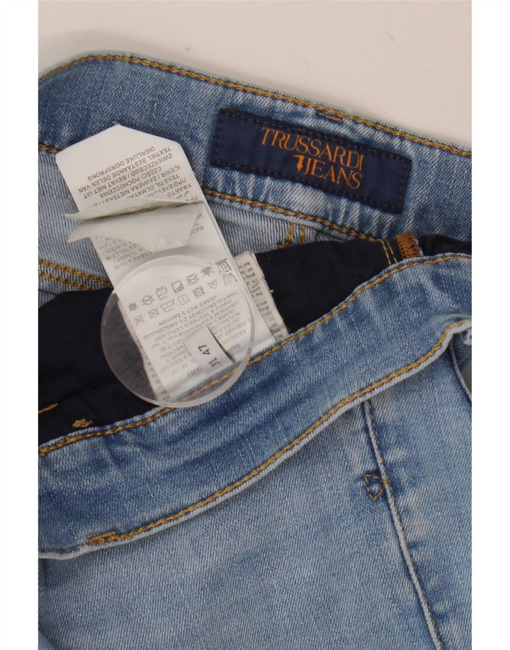 Женские узкие джинсы Trussardi W31 L32 синие из полиэстера