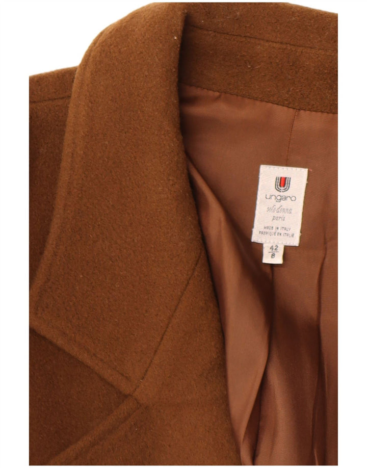 Женское двубортное пальто Ungaro IT 42 Medium Brown из натуральной шерсти