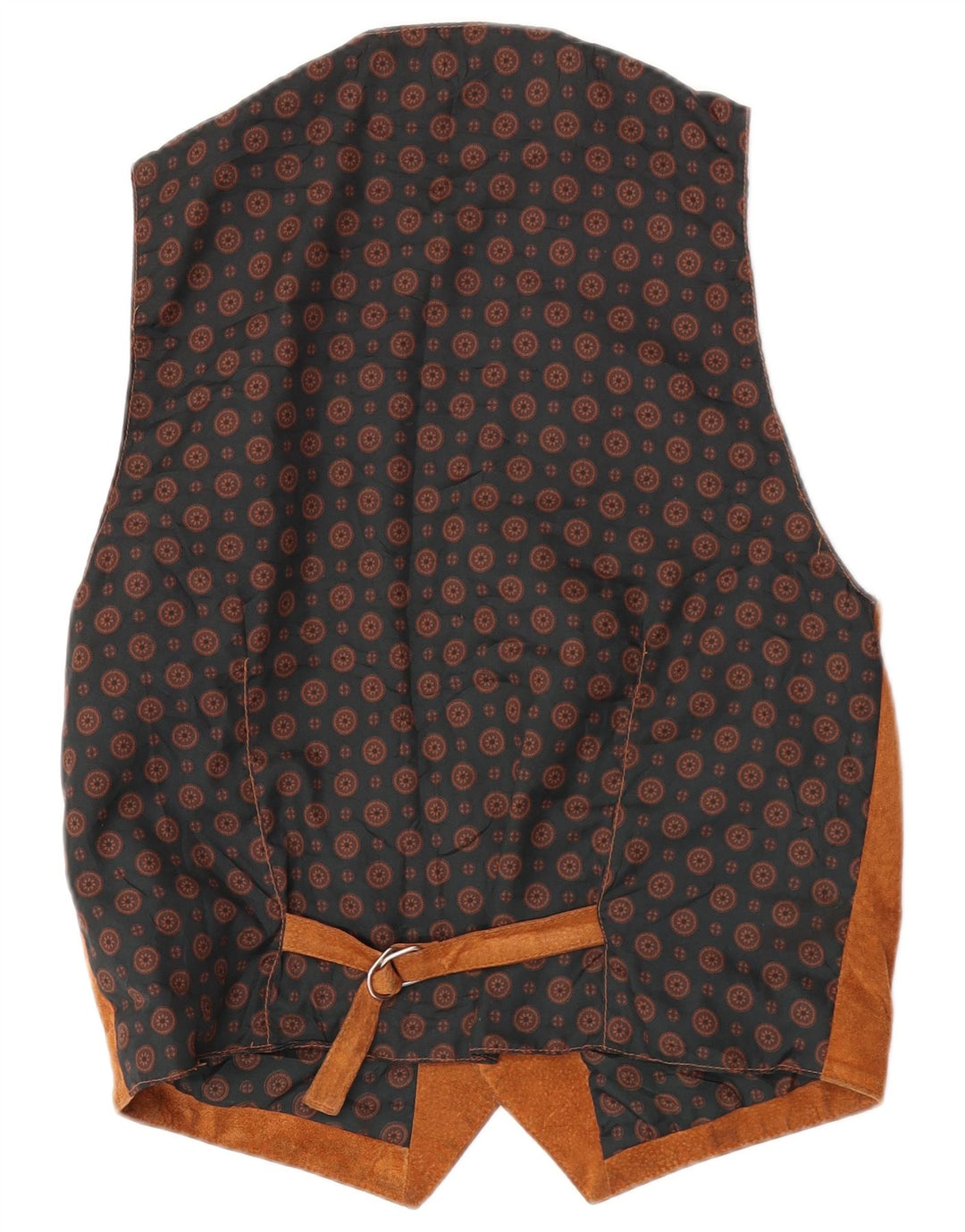 Винтажный мужской замшевый жилет UK 38, средний коричневый кожаный жилет