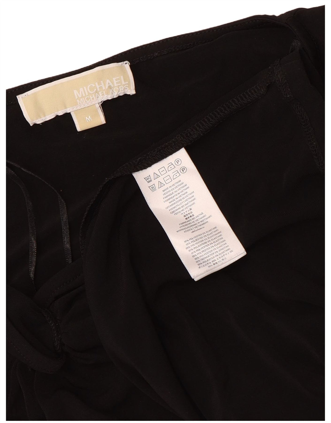 Женское облегающее платье Michael Kors с длинными рукавами UK 14, средний черный полиэстер