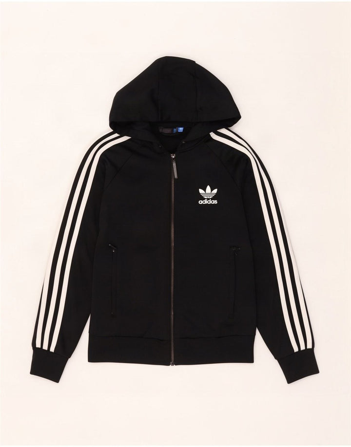 Женский свитер с капюшоном на молнии Adidas UK 8, маленький черный полиэстер