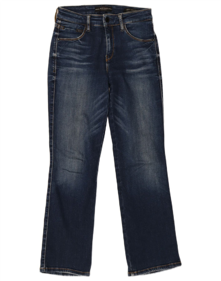 Женские прямые джинсы Guess с пышными формами W24 L26, синие, хлопок