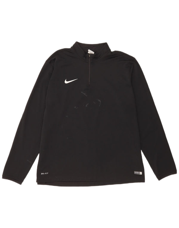 Мужской пуловер с воротником на молнии Nike Dri Fit 2XL, черный полиэстер