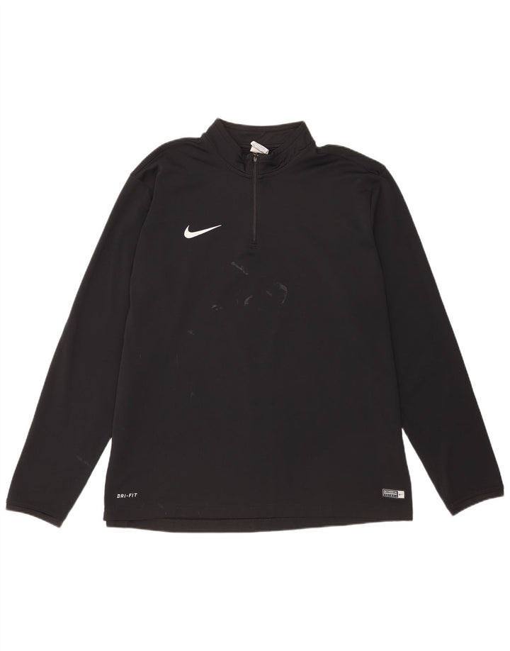Мужской пуловер с воротником на молнии Nike Dri Fit 2XL, черный полиэстер