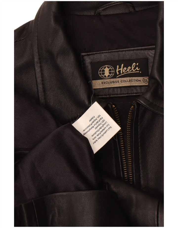 Женская кожаная куртка Heeli UK 18 XL, черная кожа