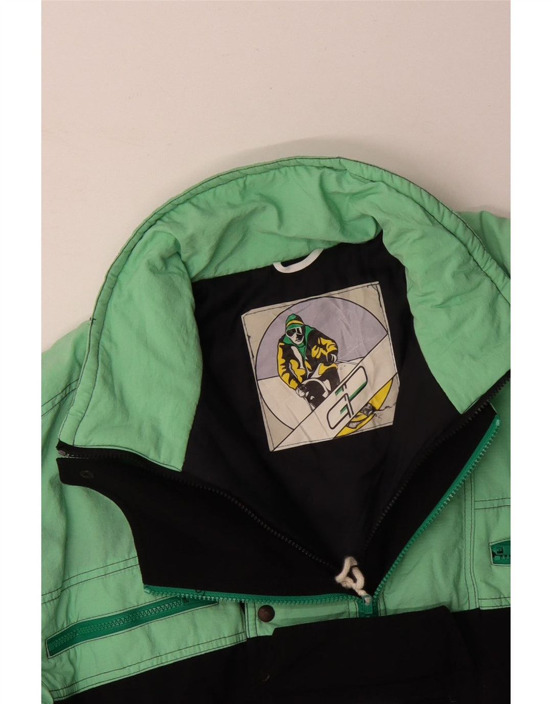 Мужской лыжный комбинезон VINTAGE большого размера, бирюзовый, с цветными блоками, полиамид