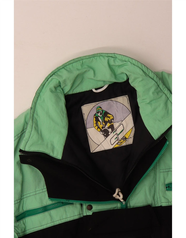 Мужской лыжный комбинезон VINTAGE большого размера, бирюзовый, с цветными блоками, полиамид