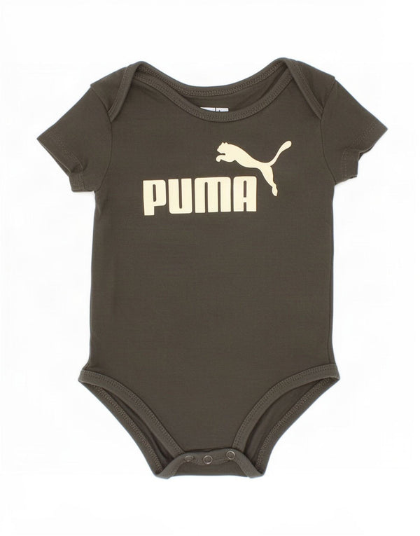 Боди с рисунком Puma для мальчиков 6–9 месяцев, хлопок цвета хаки