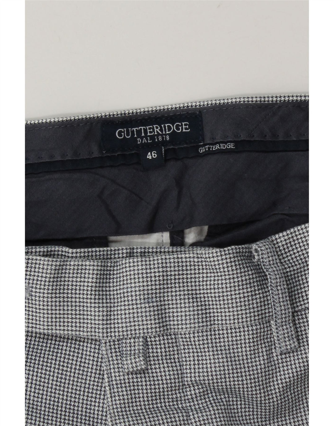 Мужские узкие брюки Gutteridge IT 46 Small W32 L32 Синие "гусиные лапки"