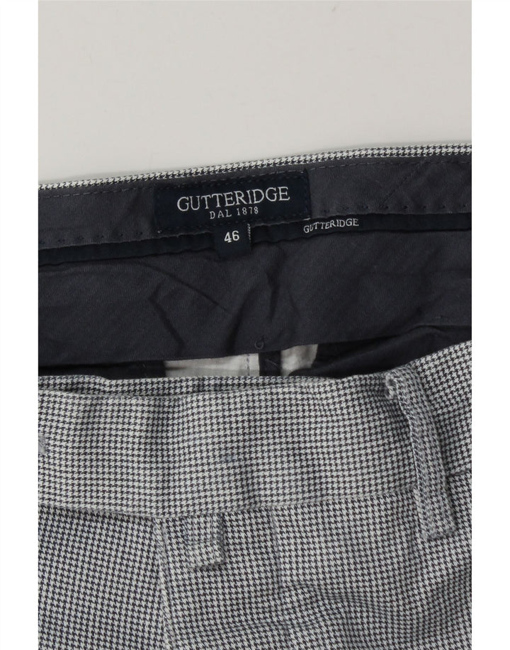 Мужские узкие брюки Gutteridge IT 46 Small W32 L32 Синие "гусиные лапки"