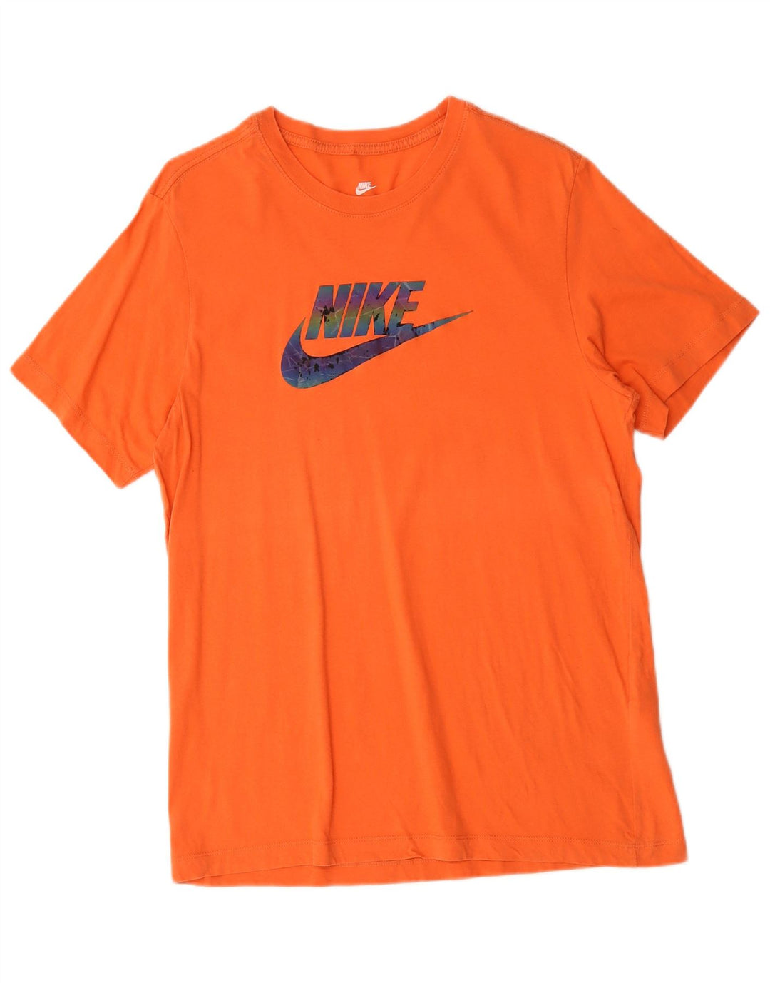 Мужская футболка с рисунком Nike, хлопковый топ среднего оранжевого цвета