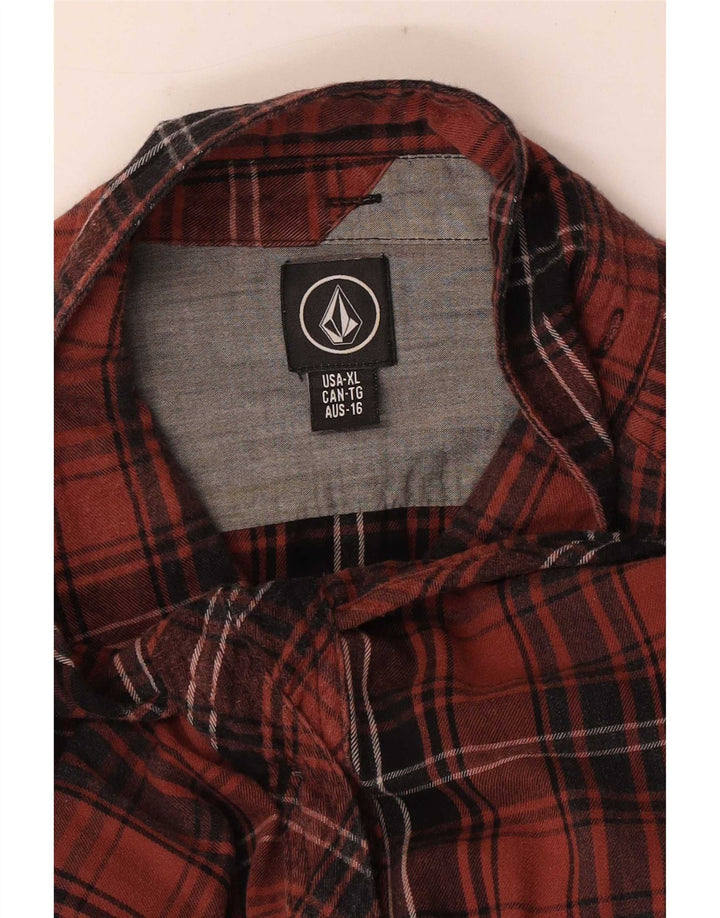 Мужская фланелевая рубашка Volcom XL оранжевая клетка