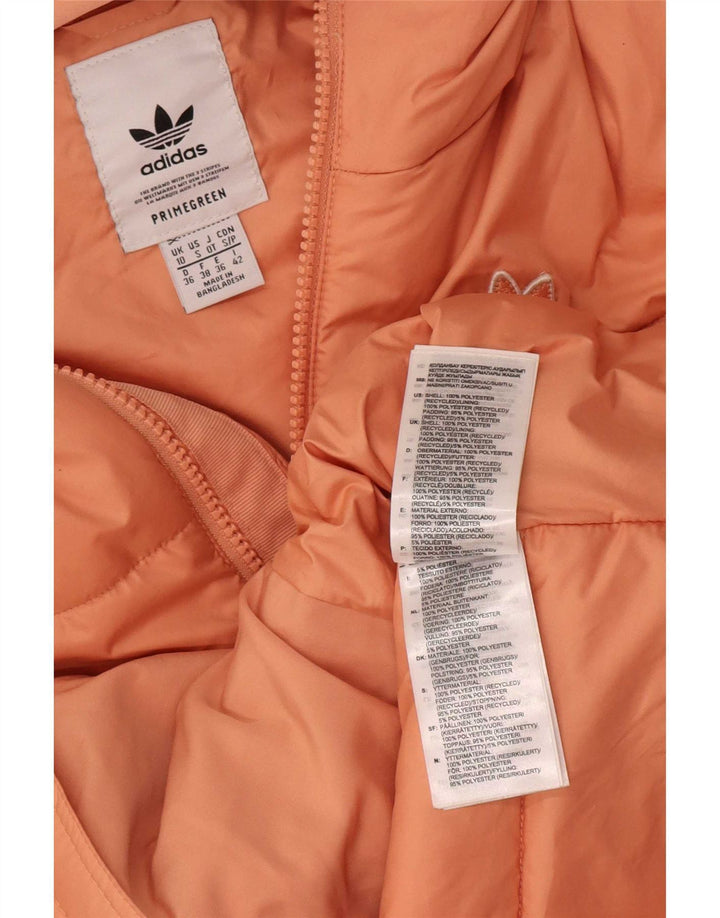 Женская стеганая куртка Adidas с капюшоном UK 10, маленький розовый полиэстер