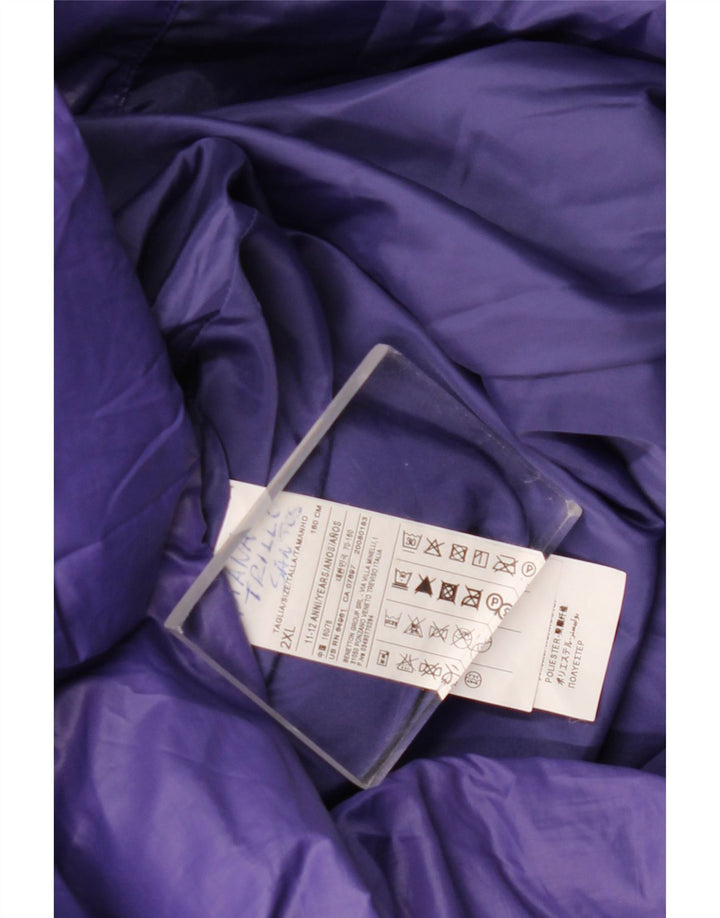 BENETTON Утепленная куртка с капюшоном для девочек 11-12 лет, 2XL, фиолетовый полиэстер