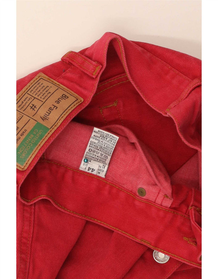 Benetton Женская мини-юбка джинсовая IT 44 Medium W26 Красный хлопок