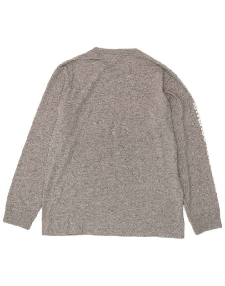 SUPERDRY Мужской топ с рисунком, длинный рукав, средний серый хлопок с крапинками