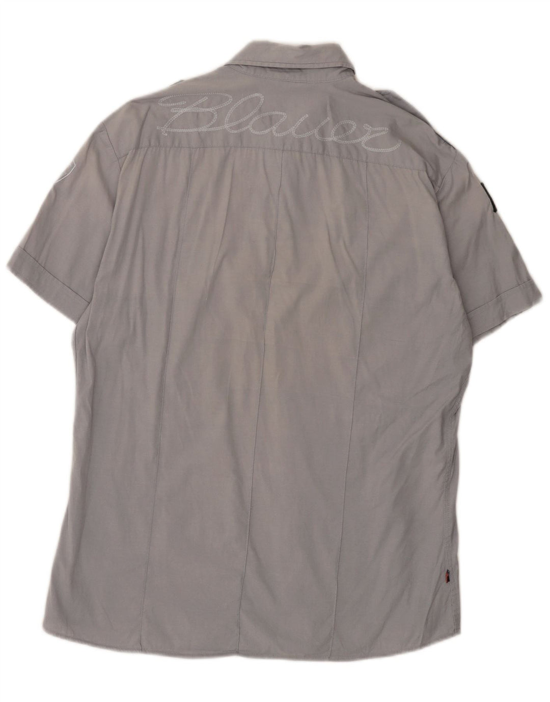 Мужская рубашка с коротким рукавом Blauer, 2XL, серая, хлопок