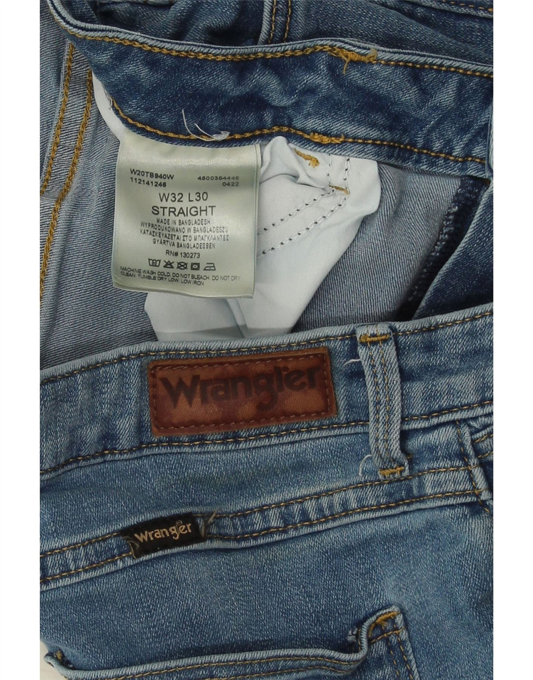 Мужские прямые джинсы Wrangler W32 L30 синие, хлопок
