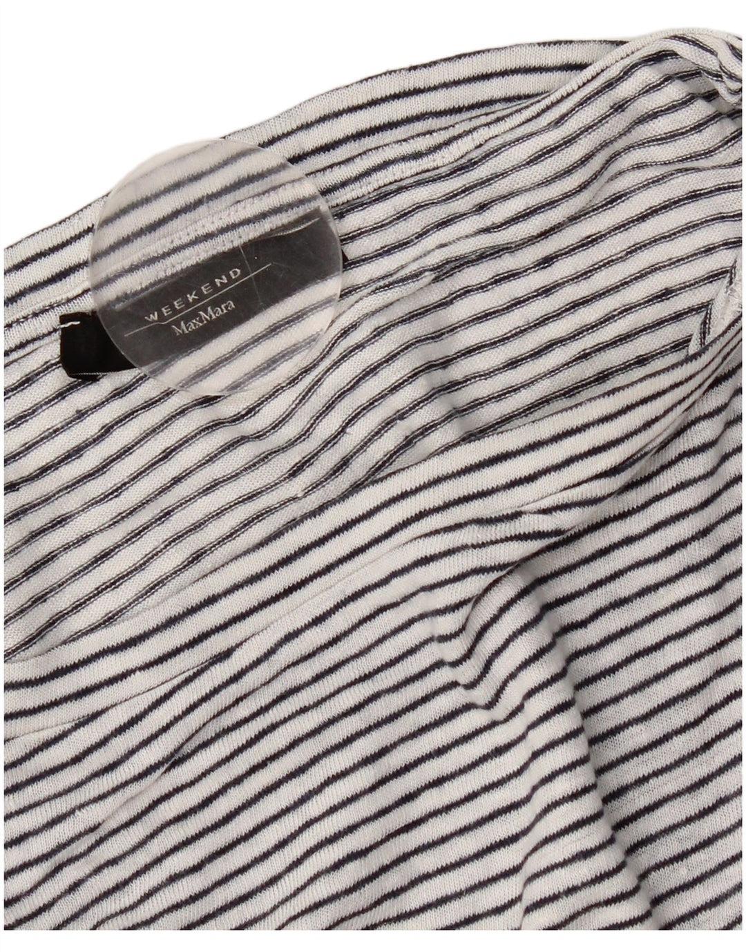 Женская футболка выходного дня Max Mara Top UK 14, средняя белая полоска в морском стиле