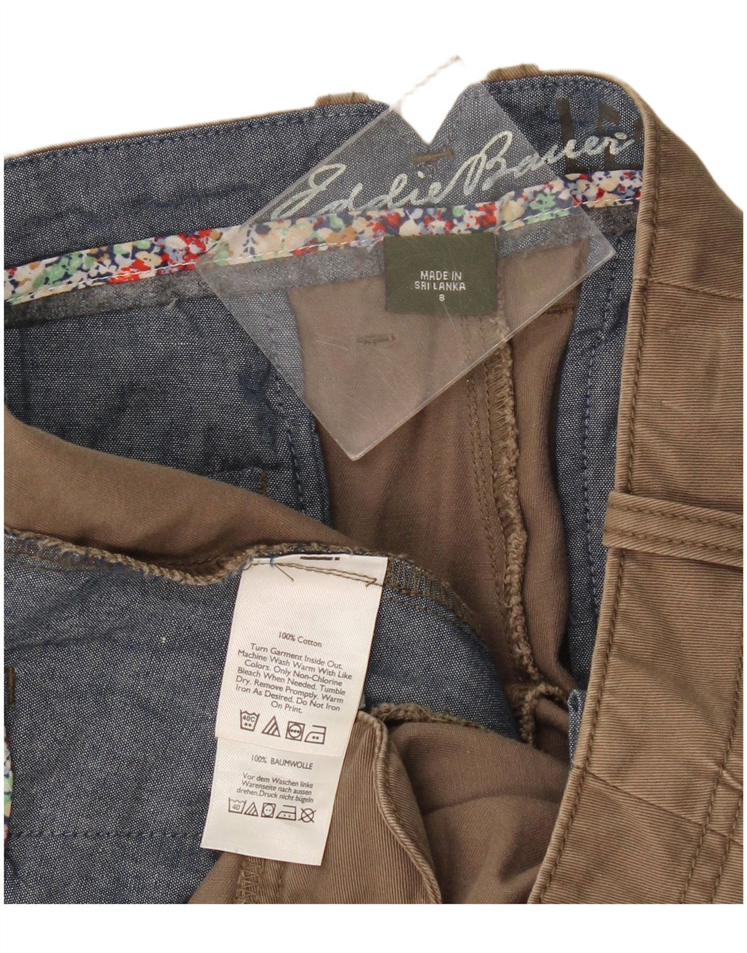 Женские капри Eddie Bauer США 8, средние W34 L23, бежевые, хлопок