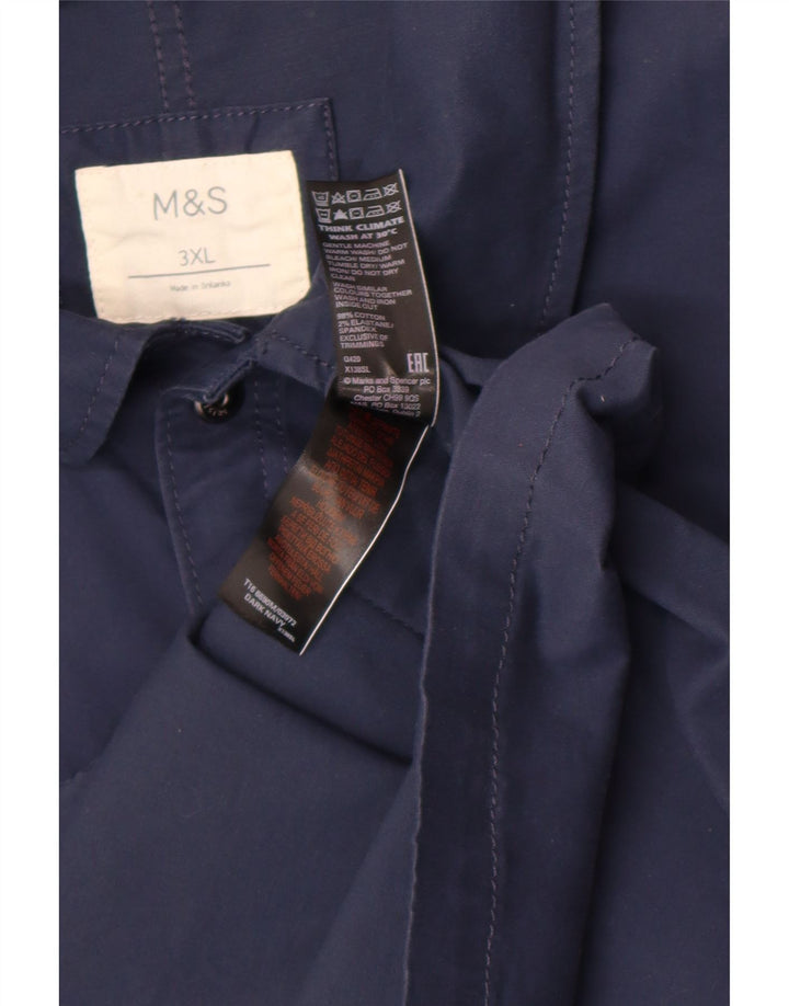 Мужская рубашка-рубашка Marks & Spencer 3XL темно-синяя, хлопок