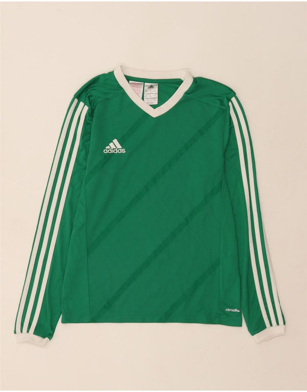 Adidas Футболка Climalite для мальчиков с длинным рукавом 13-14 лет XL, зеленая