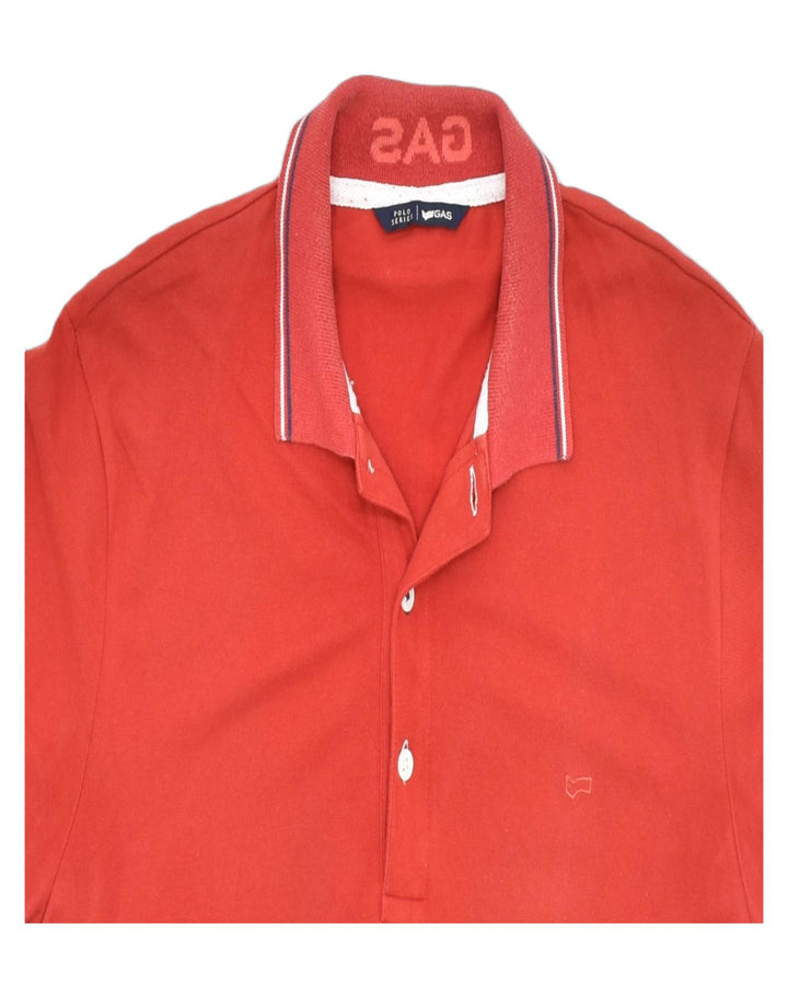 GAS Mens Polo Shirt Large Red Cotton | Vintage | Thrift | Second-Hand | Used Clothing | Messina Hembry 