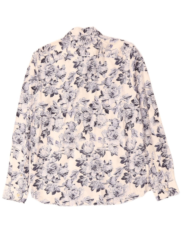 Мужская рубашка TED BAKER, размер 2, маленькая, белый хлопок с цветочным принтом