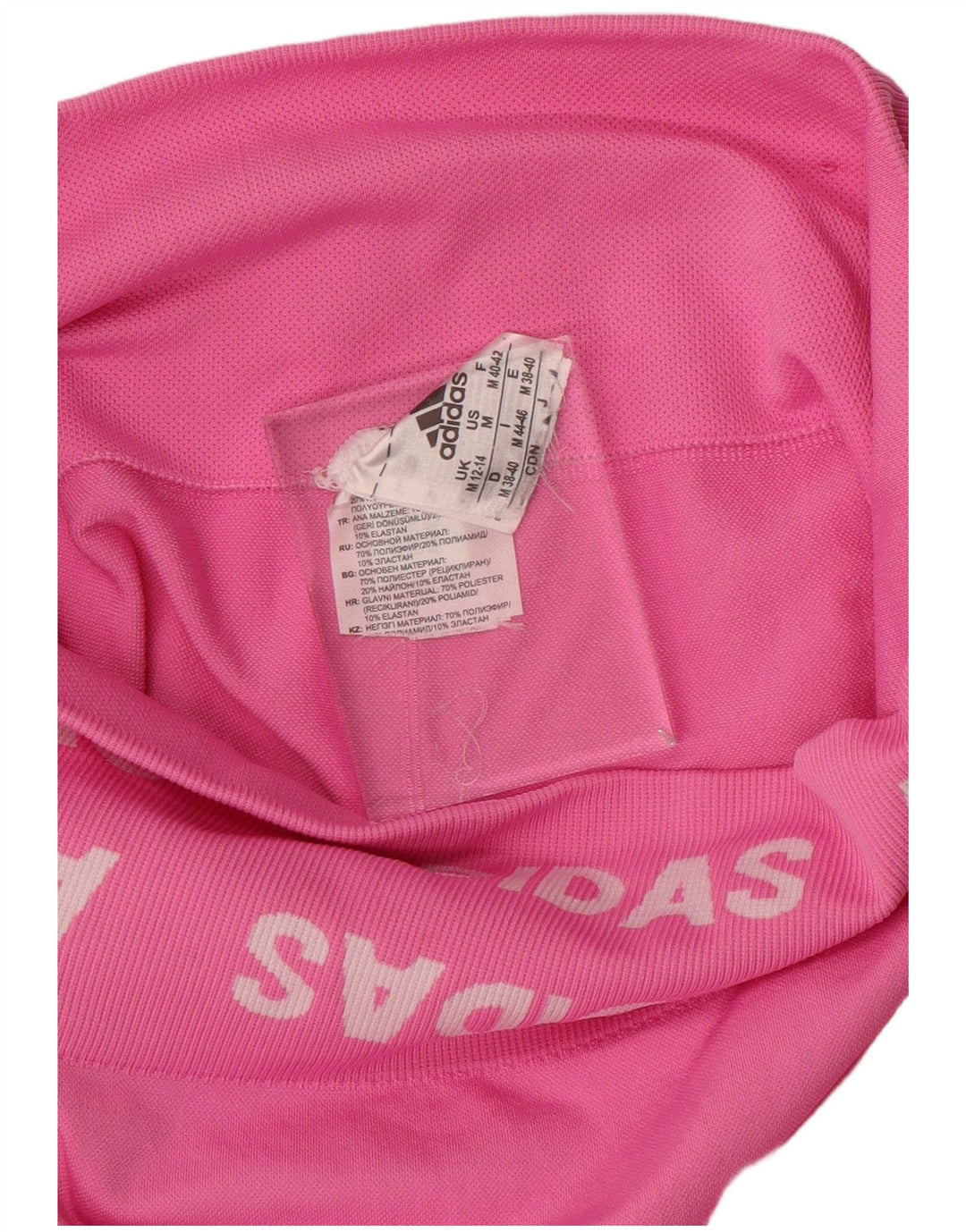 Женские леггинсы с рисунком ADIDAS UK 12/14, полиэстер среднего розового цвета