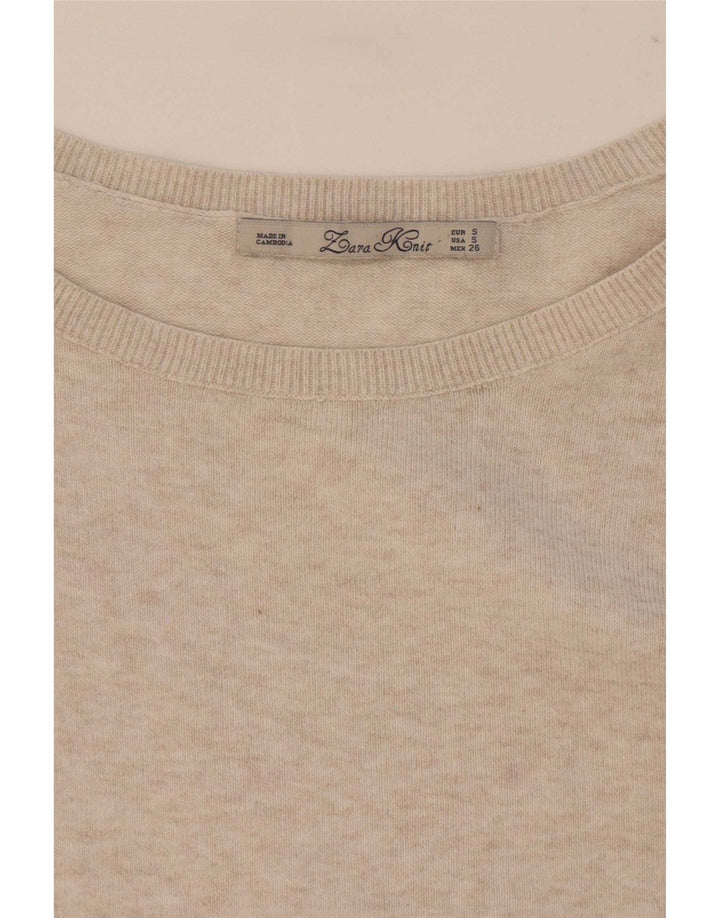 Женская блузка оверсайз Zara UK 10, маленький бежевый