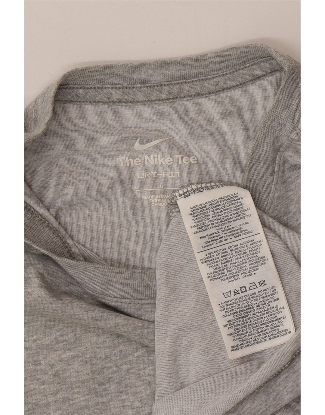 Мужская футболка NIKE Dri Fit, большой размер, серый хлопок