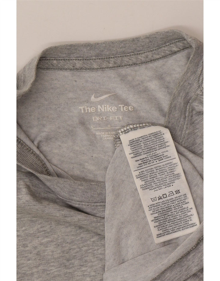 Мужская футболка NIKE Dri Fit, большой размер, серый хлопок