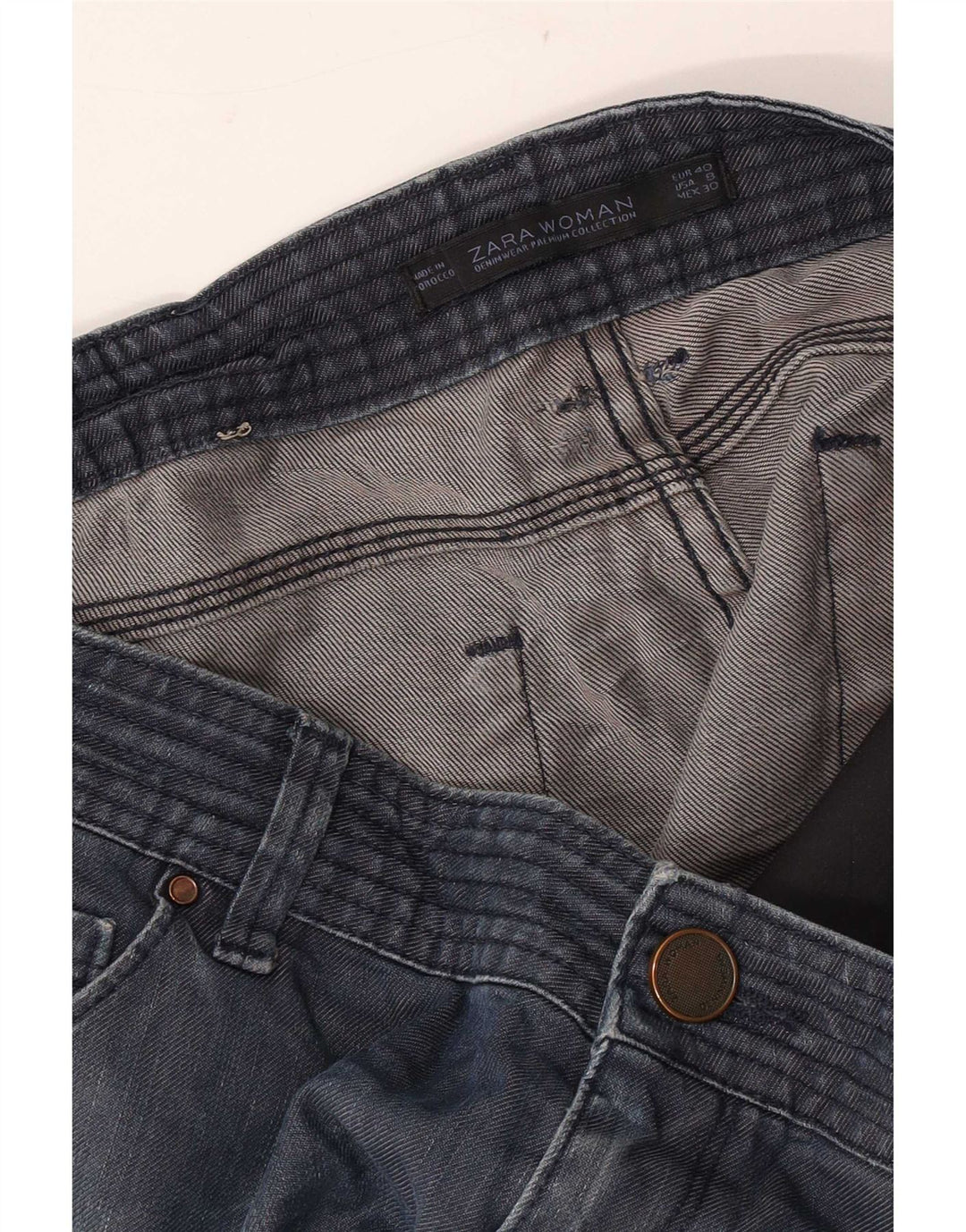 Женские узкие джинсы Zara EU 40 Medium W30 L30 Темно-синие
