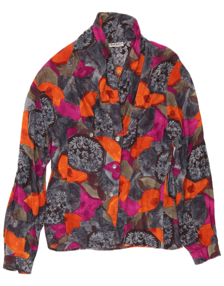 Женская блузка-рубашка Saint Andrews UK 14, средний разноцветный цветочный вискоза