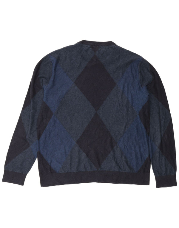 Tommy Hilfiger Мужской свитер с круглым вырезом 2XL Темно-синий Argyle/Diamond