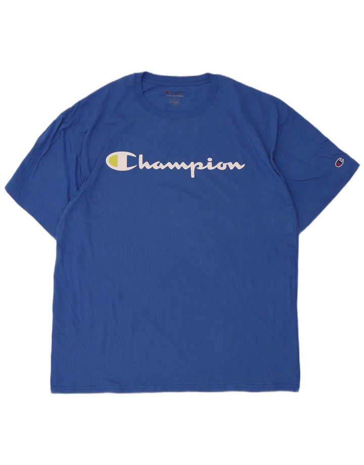 Мужская футболка с рисунком Champion XL, синяя, хлопок