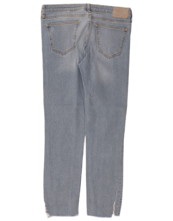 Женские потертые узкие джинсы Zara EU 38, маленькие W28 L26, синие