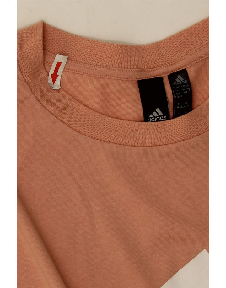 Женская футболка оверсайз с рисунком Adidas Top UK 16/18, большой оранжевый полиэстер