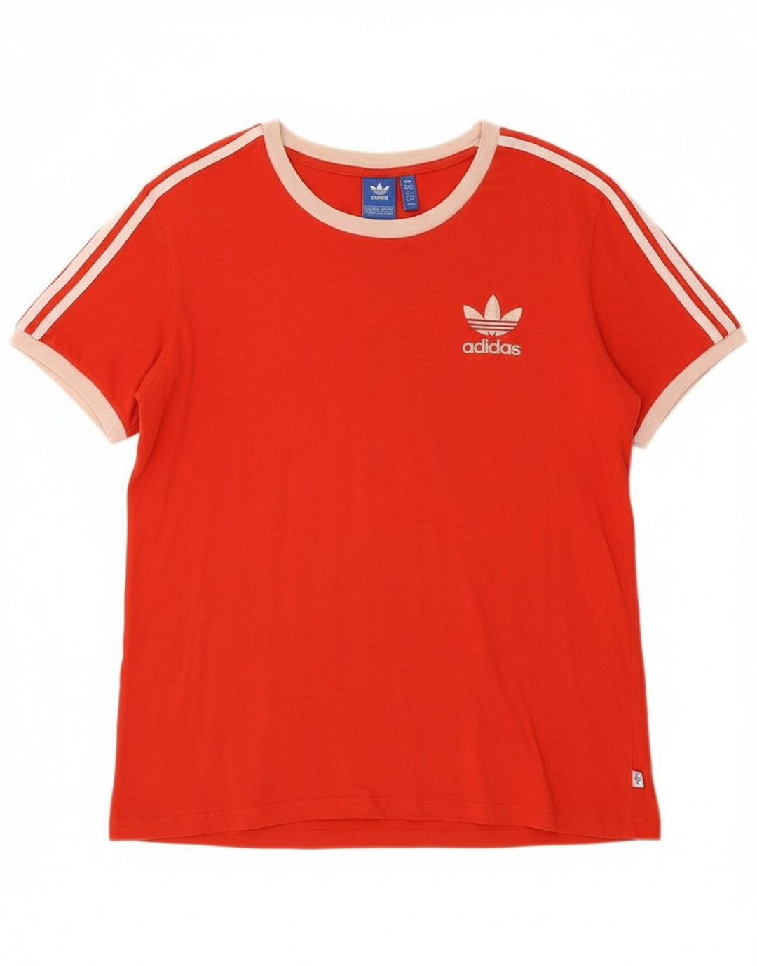 ADIDAS Womens T-Shirt Top UK 12 Medium Red Cotton