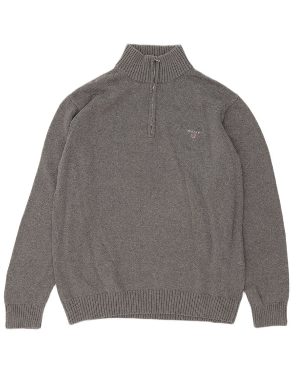 Мужской свитер с воротником на молнии Gant 2XL, серый хлопок