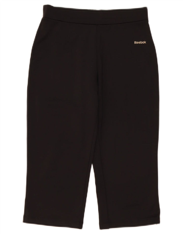 Reebok Женские спортивные брюки-капри, маленькие W26 L18, черные, полиэстер