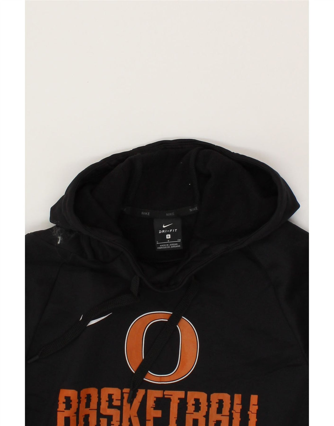 NIKE Mens Basketball Graphic Hoodie Jumper Small Black Polyester Vintage Nike and Second-Hand Nike from Messina Hembry 