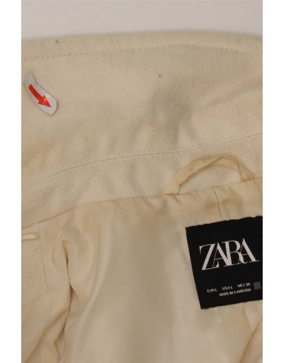 Женское пальто Zara UK 16, большой размер, белый полиэстер