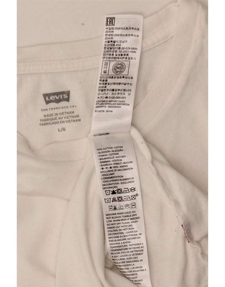 Женская футболка LEVI'S Top UK 14, большой белый хлопок