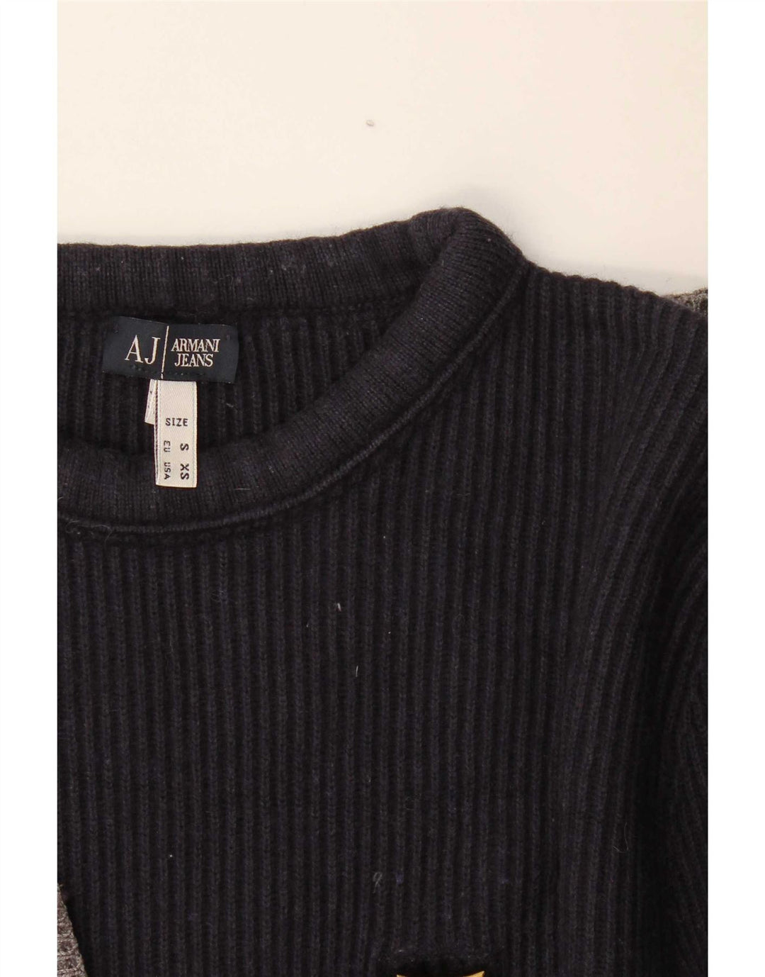 Armani Jeans Мужской джемпер с круглым вырезом, маленький разноцветный цветной блок