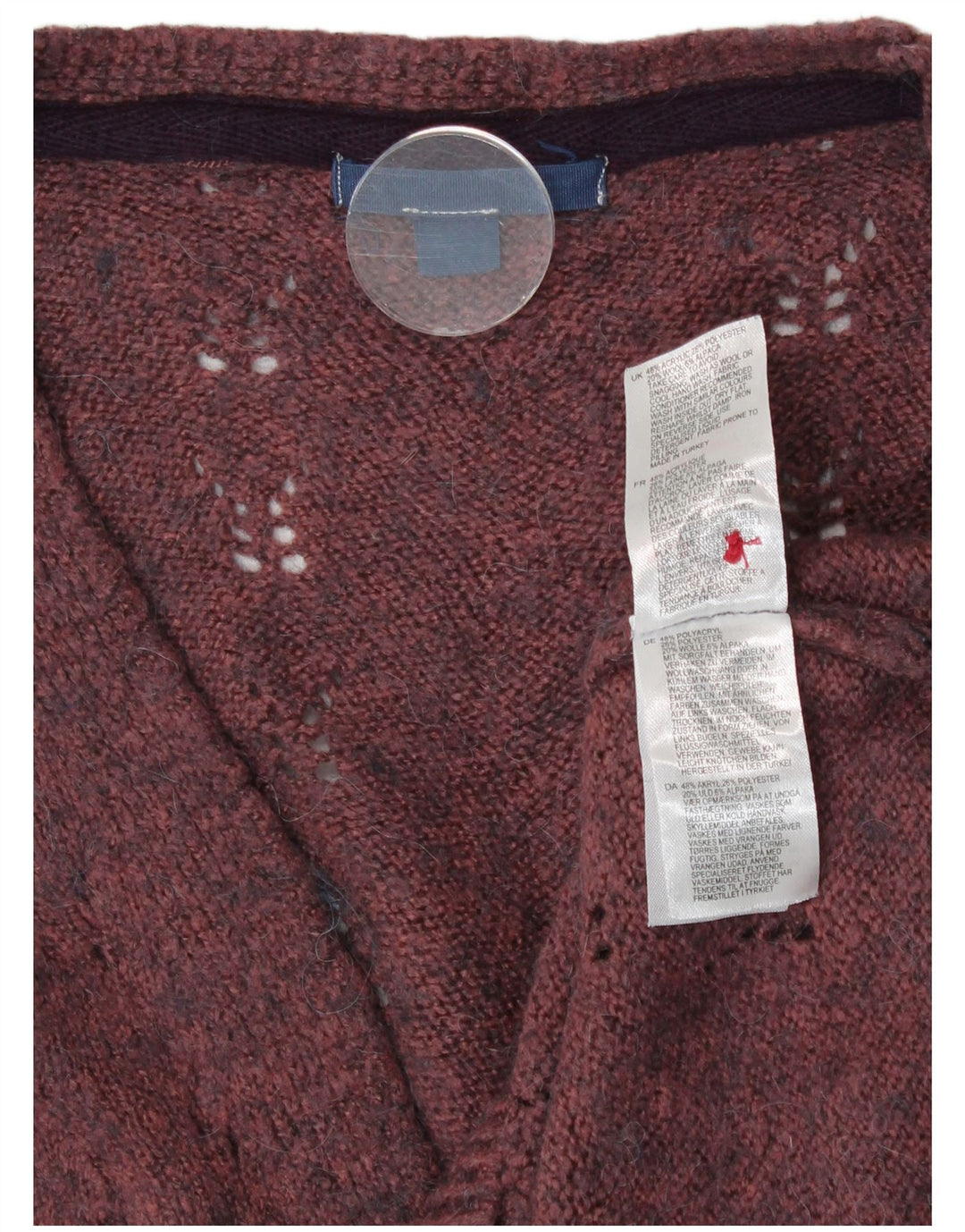 Женский кардиган свободного кроя White Stuff, Великобритания 14, средний темно-бордовый акрил